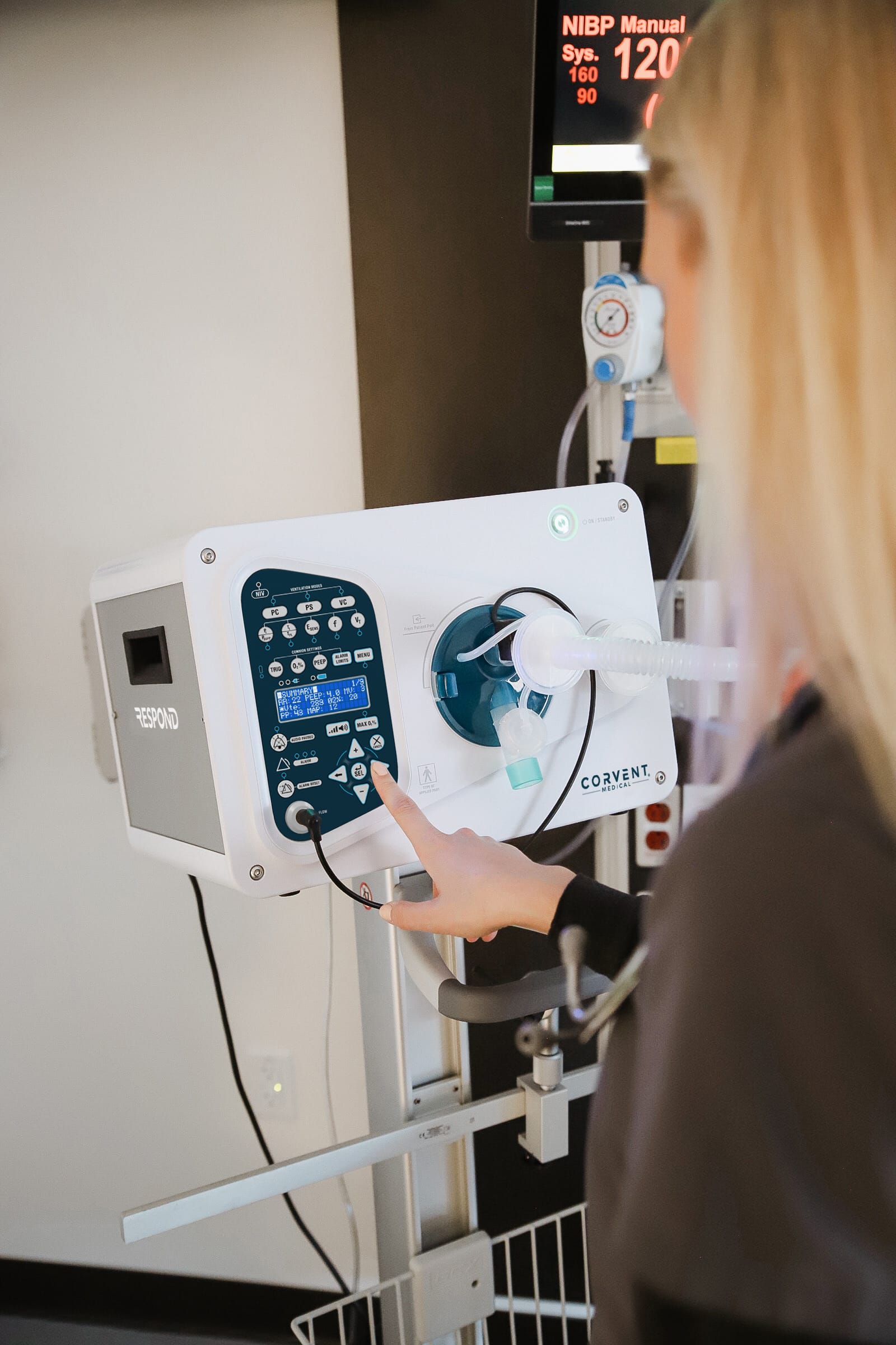 RESPOND Ventilator in use