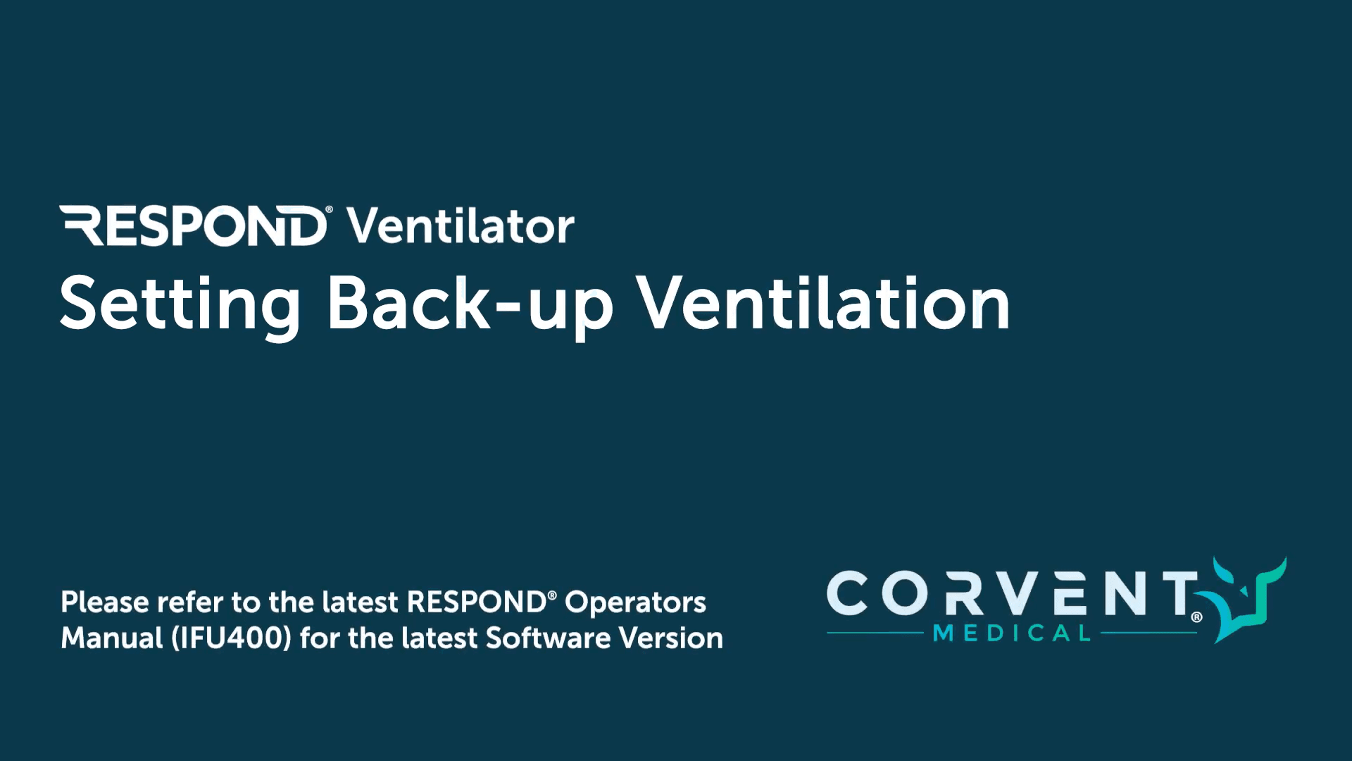 Setting Back-up Ventilation