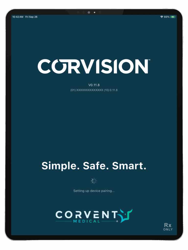 CorVision home screen - remote patient monitoring